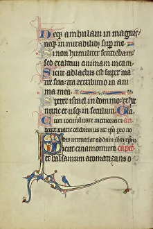 Letters Prints: Initial S: A Nimbed Woman Leading a Boy by the Hand; Ruskin Hours