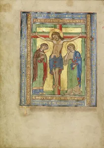 Missal Prints: Initial T: The Crucifixion; Missal, about 1180. Creator: Unknown