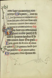 Letter T Prints: Initial T: A Nimbed Man in Conversation with Several Persons; Ruskin Hours