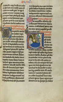 In Bed Prints: Initial V: An Angel before Micah; Marquette Bible, about 1270. Creator: Unknown