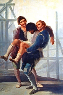 The Injured Mason, 1786-1787. Artist: Francisco Goya