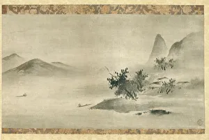 Muromachi Period Prints: Ink Landscape, Muromachi period, early 16th century. Creator: Kano Motonobu
