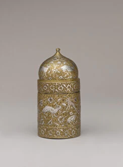 Cast Gallery: Inkwell with Floral and Animal Imagery, Iran, 16th century. Creator: Unknown