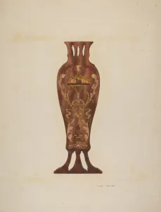 Morton Ralph Prints: Inlaid Chippendale Chair Panel, c. 1939. Creator: Ralph Morton