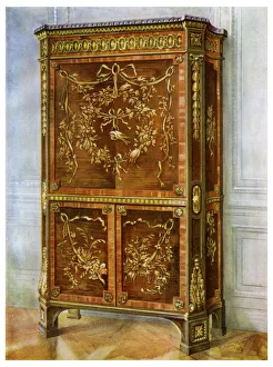Inlaid ormolu mounted upright secretaire, French, 1911-1912. Artist: Edwin Foley