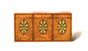 A History Of English Furniture Gallery: Inlaid Satin-wood Tea-Caddy, 1908. Creator: Shirley Slocombe
