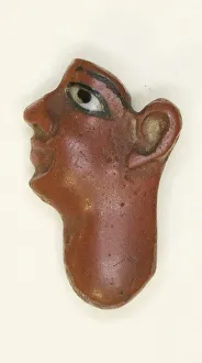 Inlay Depicting the Face of a King, Egypt, Late Period-Ptolemaic Period Inlay Depicting the Face of a King, Egypt, Late Period-Ptolemaic Period
