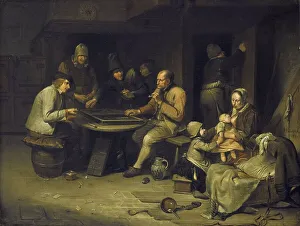 Backgammon Prints: An Inn with Backgammon Players, 1669. Creator: Egbert van Heemskerck I