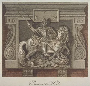 Inn sign for the George and Dragon Inn, Bennets Hill, City of London, 1814. Artist
