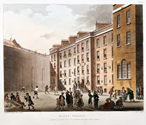 Punishment Prints: Inner court, Fleet Prison, London, 1808-1811. Artist: Thomas Rowlandson