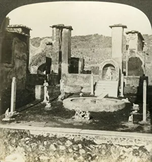 Water Fountain Prints: Inner court, house of Marcus Lucretius, Pompeii, Italy, c1909. Creator: Unknown