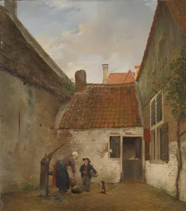 Water Amenities Prints: Inner Courtyard, 1820-1830. Creator: Andreas Schelfhout
