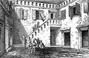 Henry Stanley Prints: Inner courtyard of the King of Ashantee's Palace