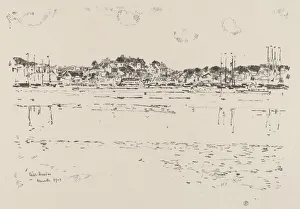 Lithograph In Black Prints: Inner Harbor, c. 1918. Creator: Frederick Childe Hassam
