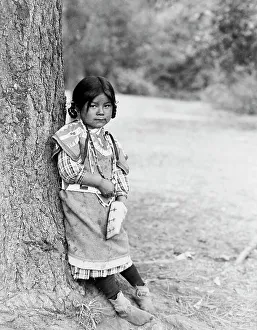 Oregon United States Of America Prints: Innocence, an Umatilla girl, full-length portrait