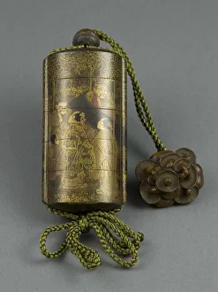 Inlay Gallery: Inro Case Depicting the Seven Sages of the Bamboo Grove, 18th century. Creator: Chikanao