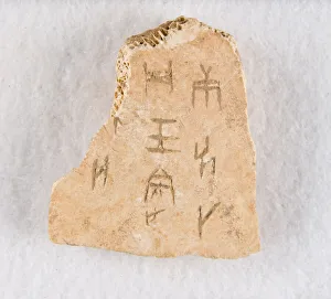 Inscribed bone fragment ('oracle bone'), Late Shang dynasty, ca. 1300-1050 BCE