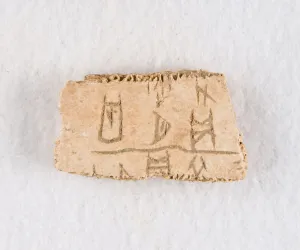 Inscribed bone fragment ('oracle bone'), Late Shang dynasty, ca. 1300-1050 BCE