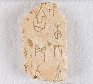 Inscribed bone fragment ('oracle bone'), Late Shang dynasty, ca. 1300-1050 BCE