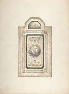Inscribed drawing with monogram of Sang, of a ceiling design, July 1868, 1868