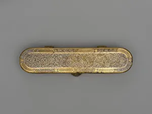 Good Fortune Prints: Inscribed Pen Box, Iran, 15th century. Creator: Unknown