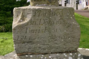 Inscription on the base of a Plague Cross, Ross-on-Wye, Herefordshire