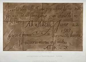 Arundel Gallery: Inscription in Latin by Philip Howard, Earl of Arundel, 1587 (1803)