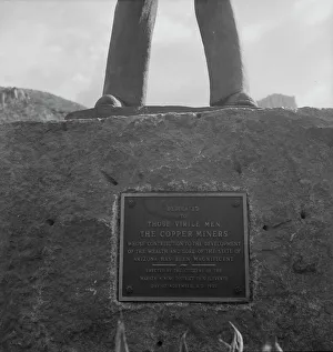 Miners Prints: Inscription on monument dedicated to the copper miners of Arizona
