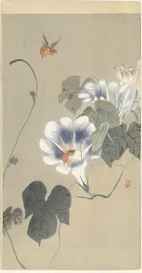 Landscapeanimals And Birds Prints: Insects in bindweed, 1920-1930. Creator: Ohara, Koson (1877-1945)