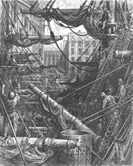 Dockers Gallery: Inside the Docks, 1872. Creator: Gustave Doré