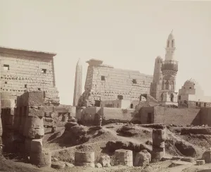 Thebes As Said Egypt Prints: Inside First Court with Mosque of Abu Haggag