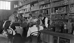 Lestrange Robert Augustus Henry Prints: Inside grocery shop possibly Kelvin Grove/Red Hill Queensland, 1905