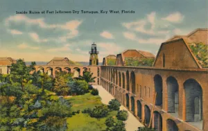 Key West Gallery: Inside Ruins of Fort Jefferson Dry Tortugas, Key West, Florida, c1940s