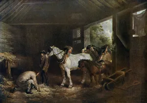 George Morland Prints: The Inside of the Stable, 1791, (1912). Artist: George Morland