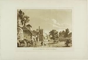 Aquatintaquatint On Cream Laid Paper Gallery: Inside View of Chepstow Castle Looking East, 1776. Creator: Paul Sandby
