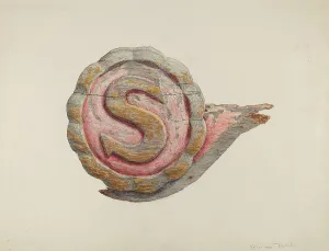 Woodcarving Prints: Insignia Letter S, c. 1939. Creator: Katharine Merrill