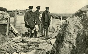Western Front Gallery: Inspecting One of the German Trenches after its Capture, First World War, 1917, (c1920)