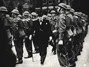 Winston Churchill Gallery: Inspecting The Home Guard, 1940s, (1945). Creator: Unknown