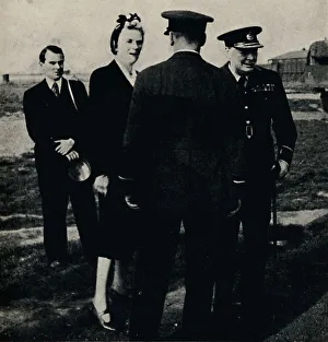 Air Force Prints: Inspecting R. A. F. Establishment, 1940s, (1945). Creator: Unknown