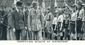 Boy Scout Movement Gallery: Inspecting Scouts at Maidstone, 1929 (1937)