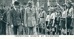 Boy Scout Movement Gallery: Inspecting Scouts at Maidstone, 1929 (1937)