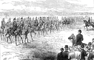 W J F Prints: Inspection of the Middlesex Yeomanry Cavalry in Bushey Park, 1883. Creator: Unknown