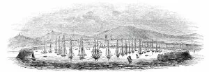 Inspection of Revenue Cruisers, in Kingstown Harbour, Dublin, 1844. Creator: Unknown