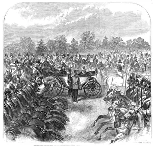 Prince George Prints: Inspection of Troops at Aldershott by the Queen: cavalry trotting past