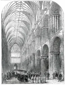 Inauguration Prints: Installation of the Bishop of Norwich - the Procession in the Nave of Norwich Cathedral