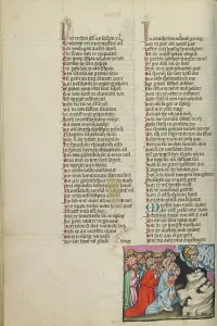 Gathered Prints: The Installation of the Seventy Elders; Weltchronik, about 1400-1410. Creator: Unknown