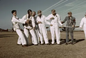 Airport Prints: Instructor explaining the operation of the parachute to students