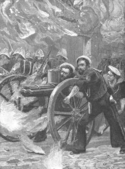 Anglo Egyptian War Gallery: The Insurrection under Arabi Pasha, 1882: The Bluejackets clearing the streets