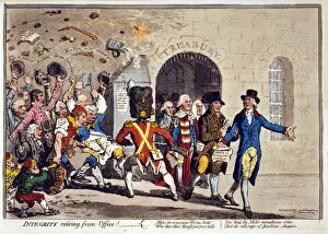 Hand Coloured Engraving Collection: Integrity retiring from Office!, 1801