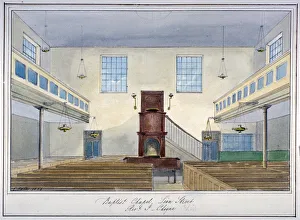 Yates Prints: Inteiror view of Lion Street Baptist Chapel, off New Kent Road, Southwark, London, 1826